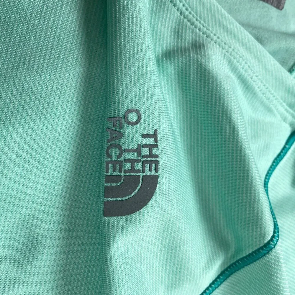 The North Face Flash Dry Active Top Womens Medium Green Short Sleeve V-Neck Top - Picture 5 of 14
